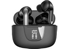 Wireless Earphones Bluetooth 5.3 in-Ear Earbuds 4 Mics Clear Call Headphones, Lightweight Fit, Premium Sound, LED Power Displ