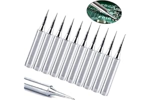 QISF 10Pcs Soldering Tips Replacement Solder Iron Tips Kit (900M-T-B 900M-T-I Lead-Free) for Hakko, Radio Shack, TENMA, ATTEN, Quick, Aoyue, Yihua Soldering Station