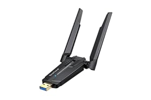 BrosTrend 5400Mbps Adaptador WiFi USB para PC Tri-Banda 6GHz y 5GHz y 2.4GHz, AXE5400 USB WiFi 6E Largo Alcance, Antena Wi-Fi USB3.0, Receptor Inalámbrico para Windows 11/10, Wi-Fi 6 Dongle MU-MIMO