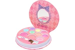 HISUNBEN Zestaw do makijażu dla dzieci, 10 kolorów, nadaje się do prania, bezpieczny i nietoksyczny zestaw do makijażu, nadaje się na Boże Narodzenie, urodziny, karnawał dla dzieci, pudełko 1