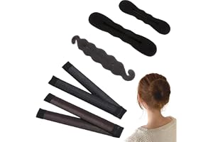 5-pack Dutt Maker, hårbanduschi, fläthjälpmedel hår flickor och kvinnor, tall kudde liten, hårstickningsverktyg tillbehör gör-det-själv hårstyling för långt och kort hår, brun munk hår bun Maker för