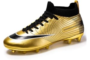 Aoikoy Chaussures de Football pour Homme Crampons Profession Athlétisme Entrainement Chaussures de Sport Antidérapant Athlétisme Adolescents High Top Chaussure Entrainement Crampons Football de Sport