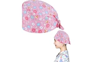 MOPZIJA 1PCS Calot Chirurgical en Tissu,Bonnet Chirurgical,Calot Chirurgien,Calot Chirurgien Réglable,Bonnet Chirurgical Imprimé Mignon,avec Boutons Coton Bandeau de Sueur
