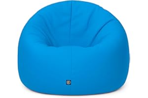 PATCH HOME Patchhome - Pouf 2 in 1, cuscino da pavimento, poltrona a sacco da gaming, per adulti e bambini, con imbottitura (Ø 100 cm, blu reale)