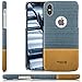 Produktbild zanasta iPhone X Hülle Case, Denim Cover Hochwertige Schutzhülle Schale Handyhülle Ultra-Dünn und Leicht (Jeans Stoff) Blaugrau