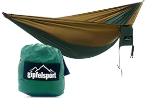 gipfelsport hamac Ultra léger en Soie de Parachute Vert/Brun avec Cordes
