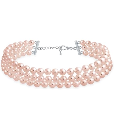 Collana Girocollo A 3 Strati Con Perle – Placcata Rodio, Elegante Gioiello Multilayer Con Cristalli, Per Donna - 2