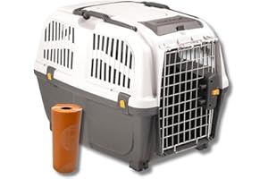 PET'S MARKET Trasportino Skudo Compatibile Iata Gatto Cane Rigido Accessorio da viaggio Animali Porta in Ferro Fessure Conforme agli Standard Aereo (4 (68x48x51h))