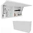 PLATAN ROOM Bathroom Cabinet 60/80/120 Wide Bathroom Furniture Bathroom Folding Wall Cabinet High Gloss Matt White (White Matt/White Matt, 80 x 40 x 25)