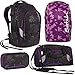 Produktbild Satch by Ergobag Purple Hibiscus Pack 4er Set Schulrucksack + Sporttasche + Schlamperbox + Regenhaube Lila