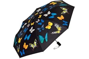 VON LILIENFELD® Składany parasol kieszonkowy automatyczny lekki automatyczne otwieranie/zamykanie teleskopowy motyw kobiety mężczyźni dzieci motyle taniec