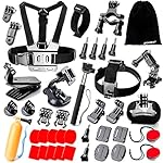 Zookki Zubehör Set für Gopro Session, Gopro Hero 5 Black Silver Hero 4/3+/3/2/1 + SJCAM Sj4000 Sj5000 Sj6000/Xiaomi Yi/Qumox/Garmin/Vtin/Wimius in Fallschirmspringen Schwimmen