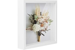 TAHBARSHI Marco de Caja de Sombra, Caja de Sombra 3D , Marco de Fotos de Caja de Profundidad para Mesa y Pared, Caja de presentación de Marco de Fotos de Madera 3D para Manualidades (21.7x21.7cm)