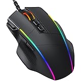 Mouse Gaming, Dacoity Mouse RGB Ergonomico da 8000 DPI (5 livelli), 8 Pulsanti Programmabili, 7 Modalità di Illuminazione RGB