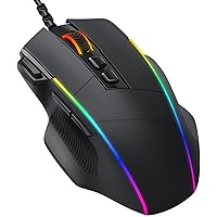 Mouse Gaming, Dacoity Mouse RGB Ergonomico da 8000 DPI (5 livelli), 8 Pulsanti Programmabili, 7 Modalità di Illuminazione RGB