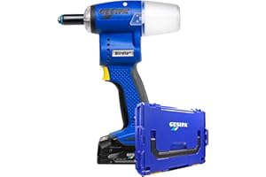 Gesipa Batteria – Rivettatore cieco BIRDIE 18 V CAS | Piccolo, leggero e veloce | Solo 900 g + 10 kN forza di attuazione | per tutti i rivetti ciechi fino a 5 mm | in L-BOXX con batteria e caricatore