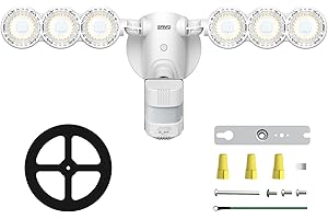 SANSI LED Exterior con Sensor de Movimiento 45W 6000LM, Foco Proyector LED IP65 Impermeable LED Seguridad Floodlight, Focos LED Exterior 5000K para Terraza, Jardín, Patio, Garaje
