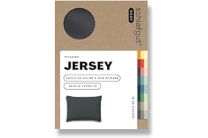 schlafgut Federa Easy Jersey 70x90 cm, in 100% cotone super soft, cerniera nascosta, ultra morbida e traspirante, certificazione Oeko-Tex, Grey Deep