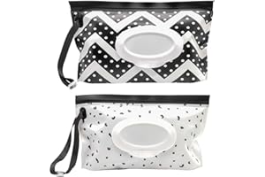 ALLY-MAGIC Baby Wet Wipes Pouches, 2 Pcs Baby Wet Wipes Dispensers, Travel Wet Wipes Bags Cases Reusable Refillable, Portable Wipe Carrying Pouches Case for Baby Y3SJB-2B (3)