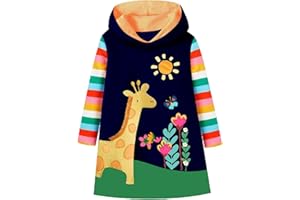 VIKITA Felpe con Cappuccio Vestito Cotone Bambine e Ragazze