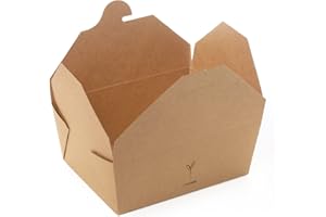 SHOBI Contenitore Kraft per Alimenti da Asporto box Take Away in Cartoncino (50, 1000 ml)
