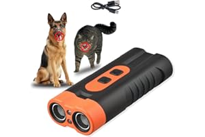 ANYINGKAI Dispositivo Ultrasuoni Antiabbaio Ricaricabili, Ultrasuoni per Cani, Antiabbaio per Cani Ultrasuoni, Impermeabile,con Torcia a LED, Efficace per Cani di Taglia Piccola, Media e Grande (Bicefalo)