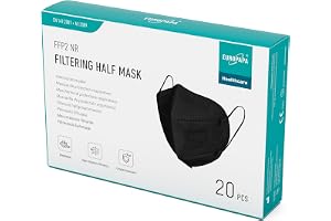 Europapa 20 x FFP2 mask andningsskyddsmask 5-lagers dammskyddsmasker hygieniskt individuellt förpackade EN149:2001 A1:2009 munskydd EU2016/425