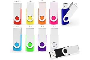 10 Pezzi Pendrive 8GB MAKACTUA Chiavetta USB 2.0 girevole per archiviazione dati pen drive Nero,Nero