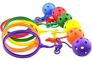LIOOBO 6pcs Skip it Toy Skip-A-Long Skipping Toy Skip Jump Ball Toy for Cardio Health and Coordination
