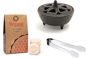 SPRONKETTS OUTDOORS Cast Iron Wax Melter Kit with Scented Wax Melts and Stainless Steel Tongs for Stoves and Log Burners (Rose)