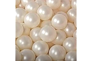 MEOWBABY 50 ∅ 7Cm Balles pour Piscine À Balles Bébé Adapté aux Enfants Plastiques Boule pour Bebe Parc Jouets pour Les Tout-Petits Fabriqué en UE Colorées Perle Blanche