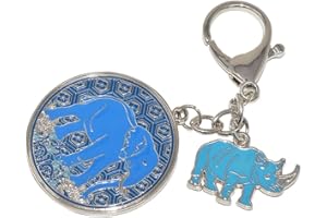 juanxian Feng Shui Amulett mit blauem Nashorn und Elefant W4138