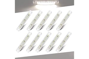 Teguangmei 10pcs Bianco Luce di Posizione Laterale 12-24V 9LED Luci di Avvertimento del Rimorchio Laterale Luci di Posizione del Camion 3.9" Luci di Ingombro Spia per Rimorchio del Veicolo