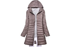 PEUIGNAO Piumini Leggeri Lunghi Donna Invernali Piumino Leggero Donna Lungo Con Cappuccio Invernale Puffer Jacket Donna Giacca Giubbotto Cappotto Giubbino Giaccone Piumino Impermeabile Donna Taglie Forti