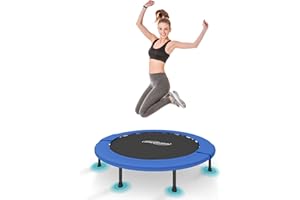 Physionics® Mini Trampolín - Diámetros Disponibles (Ø) 81/91/96/102/114/122 cm, Máx. 100 kg, Soportes Antideslizantes, para Exterior y Interior - Trampolín de Fitness