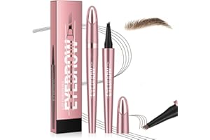 ‎GENERISCH 2024 Neu Augenbrauenstift Wasserfest, 3D Microblading Augenbrauenstift mit 4 Gabelspitzen Applikator, Langanhaltenden Magischer Eyebrow Pen Erzeugt Mühelos Natürlich Aussehende Brauen (2#-Dunkelbraun)