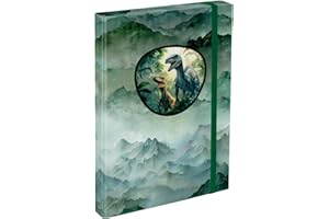 ‎BAAGL Baagl Heftbox für Schulranzen - Heftmappe A4 für Kinder mit Gummiband und Innenklappen - Sammelmappe, Sammelbox mit Gummizug für Jungen (Dino I)