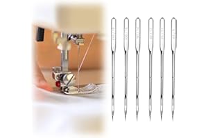 AZUSHWER Sewing Machine Needles, 60 Pcs Sewing Needles Universal Machine Needle/s Assorted Size 65/9, 75/11, 80/12, 90/14, 100/16, 110/18 Sewing Machine Accessories Compatible with Singer,Brother,Janome,Varmax
