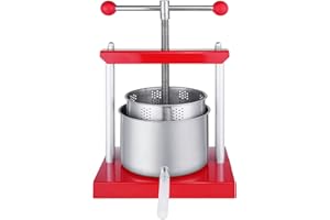 VA-Cerulean 3L Obstpresse,Edelstahl Beerenpresse für Selbst Gemachten Natürlichen Saft,Manuell Hausgebrauch Weinpresse,Pressung für Trauben, Frucht, Fleisch, Herbs, Gemüse Käseherstellung