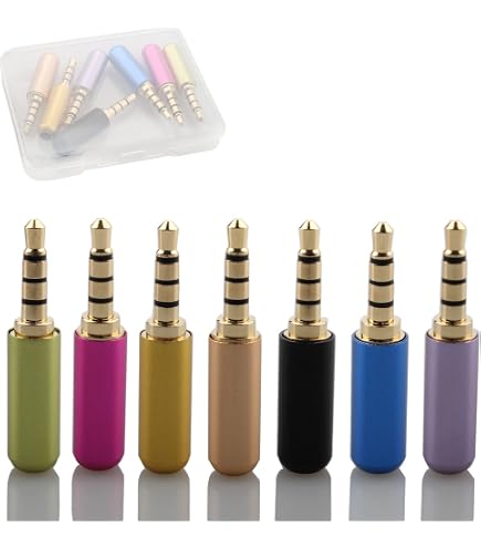2x Spina Jack 3.5mm Stereo Maschio con gomito da saldare - Connettore presa Jack/Mini Jack/Minijack con gomito da angolo retto 90° - 100% in metallo placcato oro 18K - Adaptout marca francese