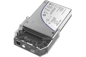 ISHEEP Carcasa de Disco Duro móvil de 2,5 Pulgadas, Adaptador SAS a USB 3.1, para Disco Duro 2.5" SATA/SAS con Lector, Type-C 5Gbps.K108SAS