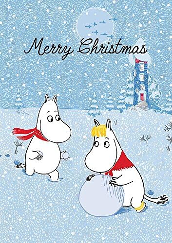 Moomin Moomintroll & Snorkmaiden in the Snow - Blank Christmas Card