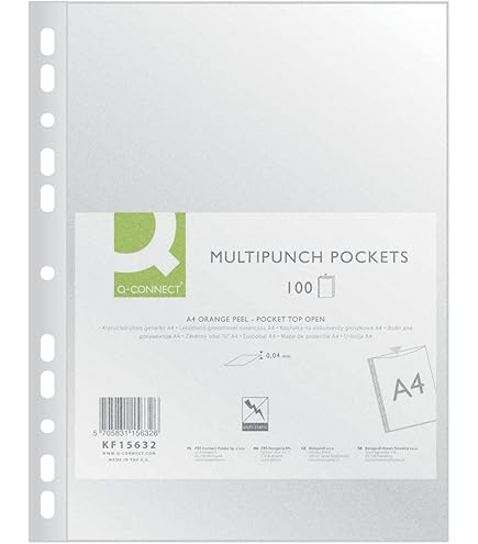 OFFICE PRODUCTS Prospekthüllen 100 Stück A4 - Kristallklar Oben Offen