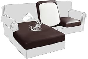 BXFUL Sofa Sitzkissenbezüge wasserdichte Leder Sofakissenbezüge Sofa Kissenbezüge Stretch Rückenlehnen Kissenbezug Couch Sofa Sitzbezug (1-Sitzer,Braun)