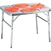 Camp Active Klapptisch - Höhenverstellbare Tischfüße - Ultraleicht aus Aluminium - 75x55x60cm