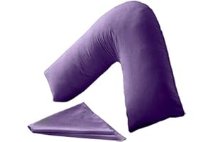 Indigo Soul Plain Polycotton Back & Neck Support V Shaped Pillowcase Orthopedic/Pregnency/Nursing Pillow Case (Lilac)