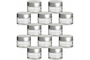 Gouveo Set of 12 Empty Cream Jars, Including Twist lid, cream tin, container, jar, mini jar.