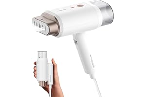 Newbealer Ferro da Stiro Verticale, Stiratrice Verticale Portatile Pieghevole, 1200W 2 Livelli di Vapore, Riscaldamento Rapido di 20s e Serbatoio dell'acqua Estraibile da 180ml per Viaggio e Casa