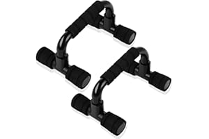Flearitzo Push Up Bars 2er Set: Liegestützgriffe mit rutschfester Edelstahlstange, ideal für Ganzkörper-Übungen aus Polypropylen (PP), Schwarz