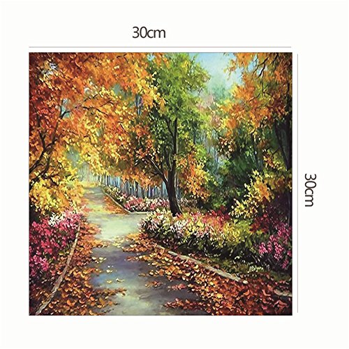aihome 5D handgefertigt Diamant Rund DIY Stickerei Kreuzstich Home Dekoration Craft Gemälde G:30*30 - 3